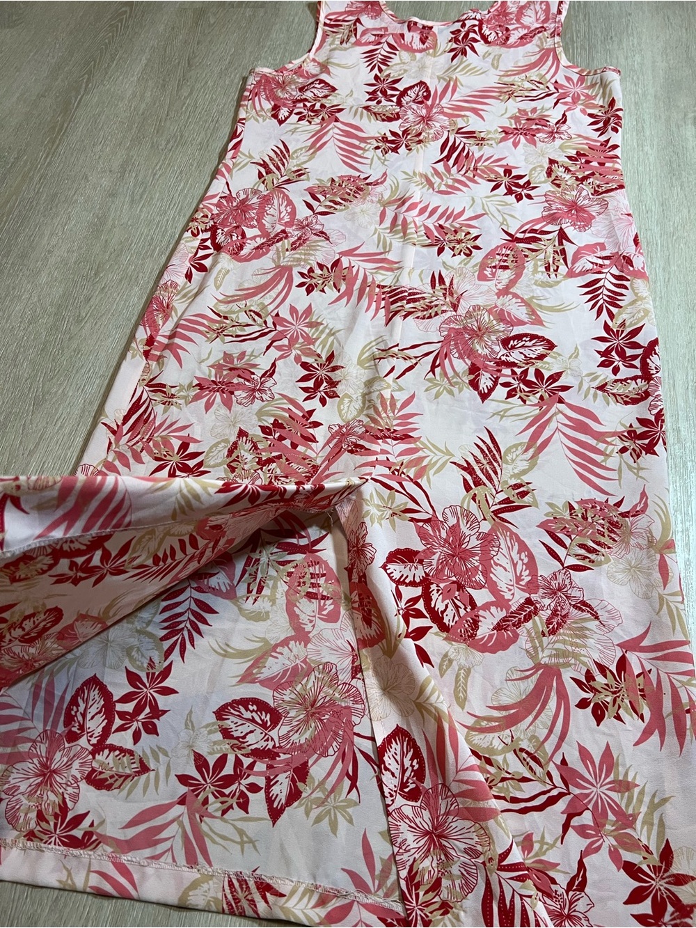 Vintage Tradition Petite Women Sleeveless Pink Floral Summer Tropical Maxi Dress - Picture 6 of 7